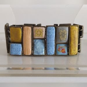 JilZarah polymer clay square cobblestone bracelet